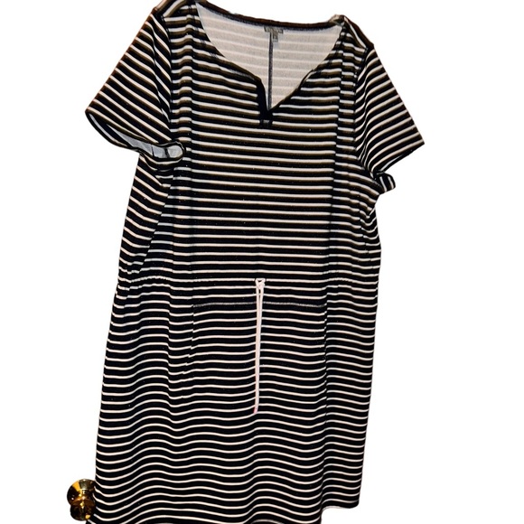 Talbots Dresses & Skirts - T by Talbots nautical glitter stripe short dress terry cloth plus size 3X navy